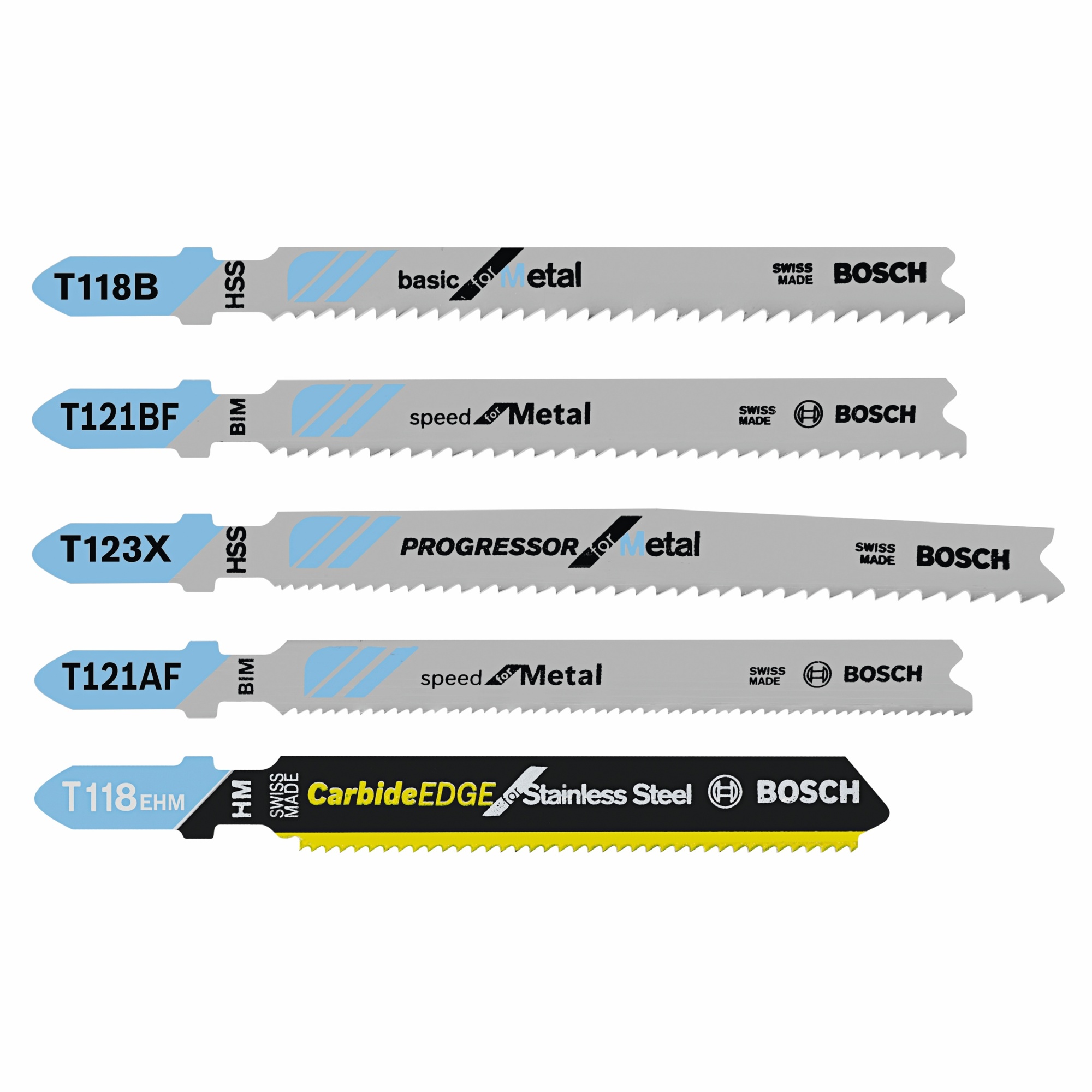 Bosch T-Shank Jig Saw Blade Set — 5-Pc., Pro-Metal, Model# TPM005